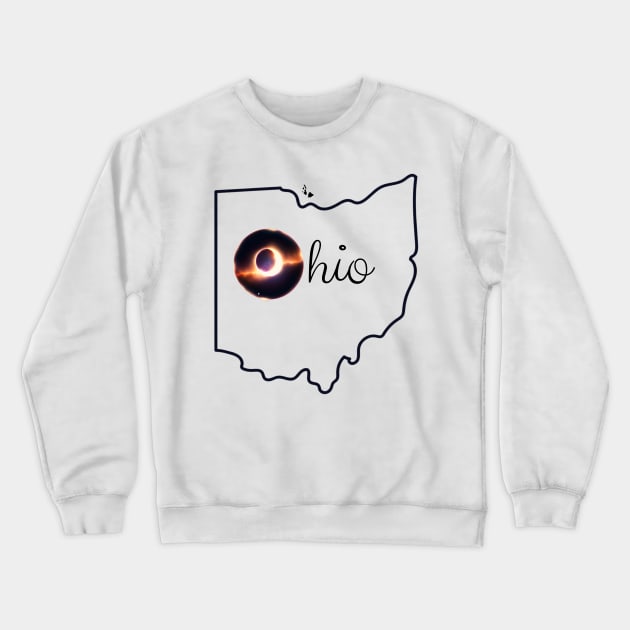 Ohio Total Solar Eclipse April 8, 2024 Crewneck Sweatshirt by Little Duck Designs